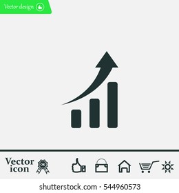 Infographic. Chart icon. Growing graph simbol.