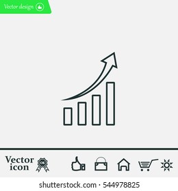 Infographic. Chart icon. Growing graph  .