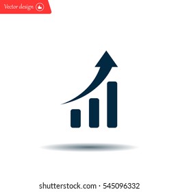 Infographic. Chart icon. Growing graph simbol.