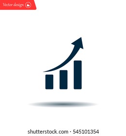 Infographic. Chart icon. Growing graph simbol.