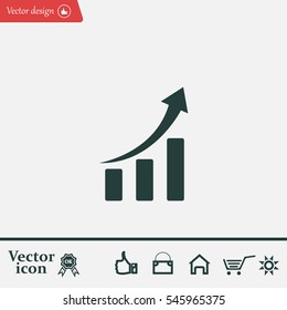 Infographic. Chart icon. Growing graph symbol.