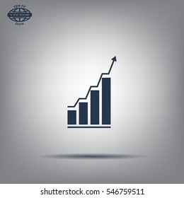 Infographic. Chart icon. Growing graph simbol.