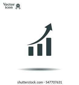 Infographic. Chart icon. Growing graph simbol.