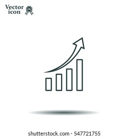 Infographic. Chart icon. Growing graph symbol.