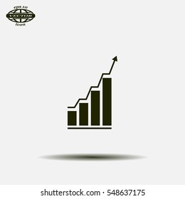 Infographic. Chart icon. Growing graph simbol.