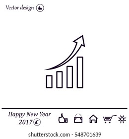 Infographic. Chart icon. Growing graph simbol.