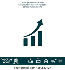 Infographic. Chart icon. Growing graph simbol.