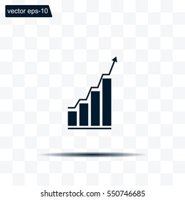 Infographic. Chart icon. Growing graph simbol.