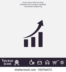 Infographic. Chart icon. Growing graph simbol.