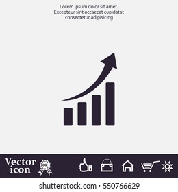Infographic. Chart icon. Growing graph simbol.
