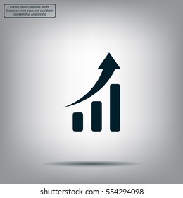 Infographic. Chart icon. Growing graph simbol.