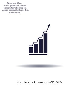 Infographic. Chart icon. Growing graph simbol.