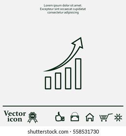 Infographic. Chart icon. Growing graph simbol.