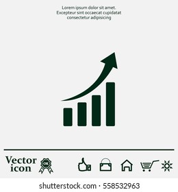 Infographic. Chart icon. Growing graph simbol.