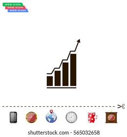 Infographic. Chart icon. Growing graph simbol.