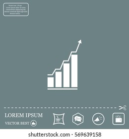 Infographic. Chart icon. Growing graph simbol.