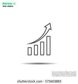 Infographic. Chart icon. Growing graph simbol.