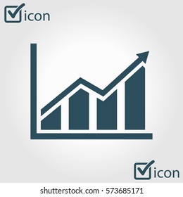 Infographic. Chart icon. Growing graph simbol. Flat design style.