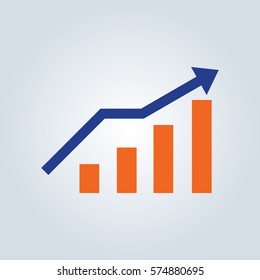 Infographic. Chart icon. Growing graph symbol.