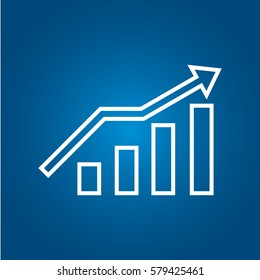 Infographic. Chart icon. Growing graph symbol.