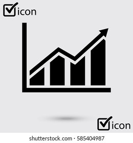 Infographic. Chart icon. Growing graph simbol. Flat design style.
