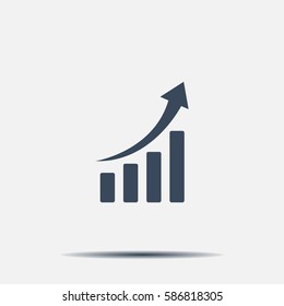 Infographic. Chart icon. Growing graph simbol.