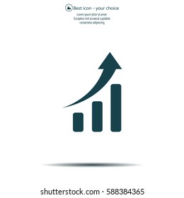 Infographic. Chart icon. Growing graph simbol.