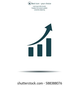 Infographic. Chart icon. Growing graph simbol.