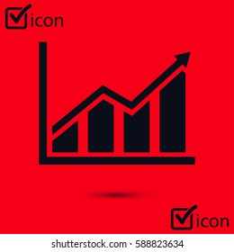 Infographic. Chart icon. Growing graph simbol. Flat design style.