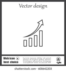 Infographic. Chart icon. Growing graph simbol.