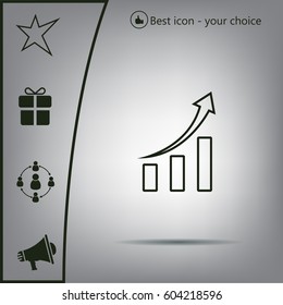 Infographic. Chart icon. Growing graph symbol.