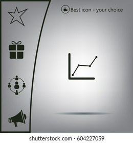 Infographic. Chart icon. Growing graph simbol.