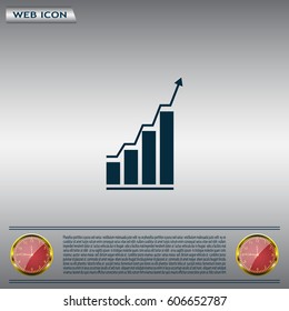 Infographic. Chart icon. Growing graph simbol.