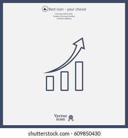 Infographic. Chart icon. Growing graph simbol.