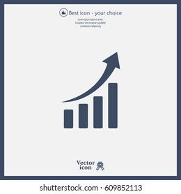 Infographic. Chart icon. Growing graph simbol.