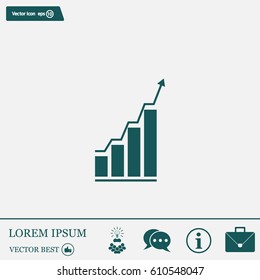 Infographic. Chart icon. Growing graph simbol.