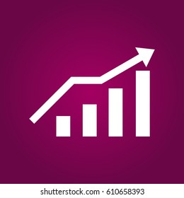 Infographic. Chart icon. Growing graph symbol.