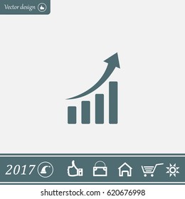 Infographic. Chart icon. Growing graph simbol.