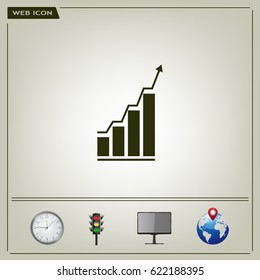 Infographic. Chart icon. Growing graph simbol.