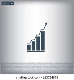 Infographic. Chart icon. Growing graph simbol.