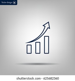 Infographic. Chart icon. Growing graph simbol.