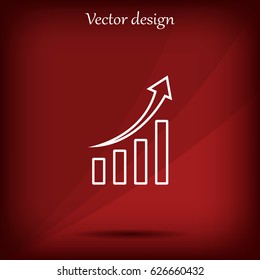 Infographic. Chart icon. Growing graph simbol.