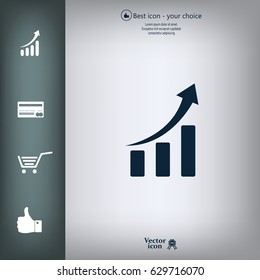 Infographic. Chart icon. Growing graph simbol.