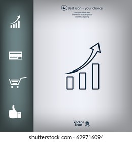 Infographic. Chart icon. Growing graph simbol.
