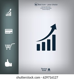 Infographic. Chart icon. Growing graph simbol.