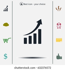 Infographic. Chart icon. Growing graph simbol.