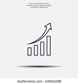 Infográfico. Ícone Gráfico. Símbolo de gráfico crescente.