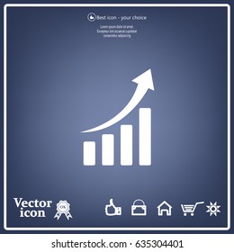Infographic. Chart icon. Growing graph simbol.