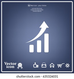 Infographic. Chart icon. Growing graph simbol.