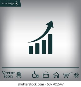 Infographic. Chart icon. Growing graph simbol.